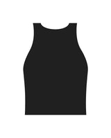 The Womens Active Crop Tank - Black - enCore Pilates - Center Chest - Printed - White