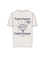 The Womens Tee - Bone - MD Hyperbaric - Left Chest Round & Back Diamond - Printed - Navy