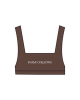 The Box Cut Bra - Cafe - Evolve Collective - Center Chest - Printed - White