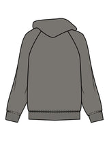 The Womens Hoodie - Washed Gray - The Stu - Center Chest - Printed - Tone on Tone