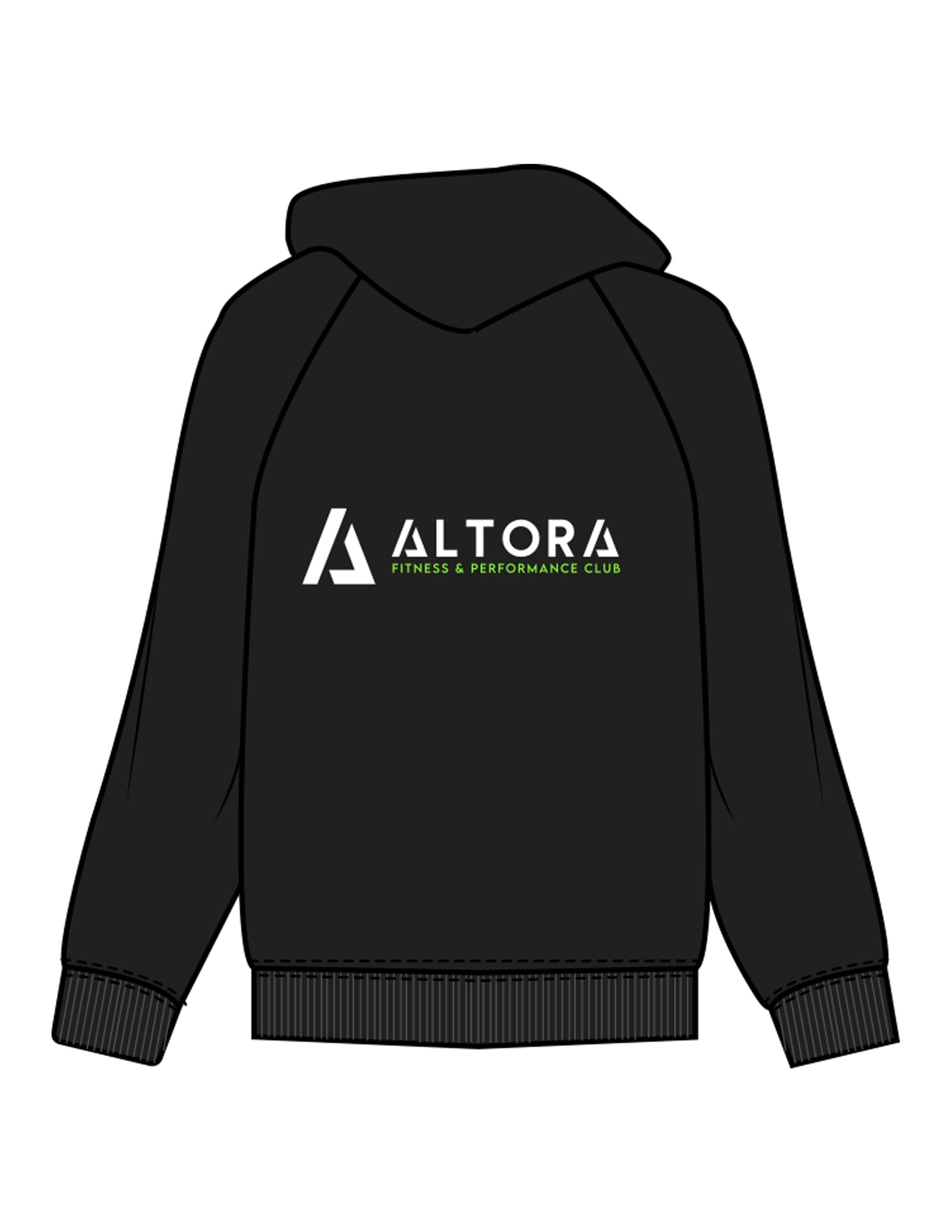 The Womens Hoodie - Black - ALTORA - Center Chest & Center Back - Printed - Full Color