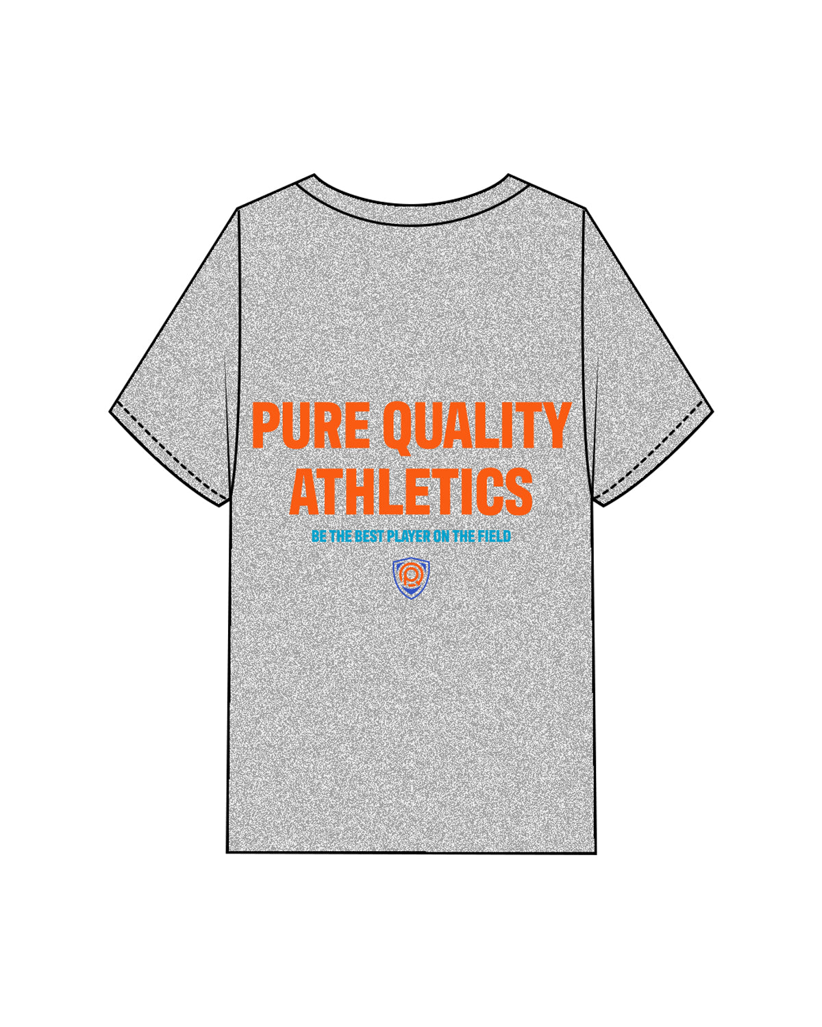 The Mens Heavyweight Tee - Heather - PURE QUALITY -  Left Chest & Back Center Stacked - Full Color