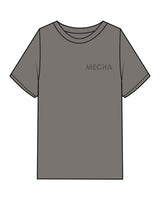 The Mens Heavyweight Tee - Washed Gray - MECHA - Left Chest & Back Stacked - Tone on Tone
