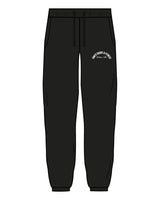 The Womens Classic Sweatpants - Black - Ignite Barre & Fitness - Left Leg - Embroidered - White