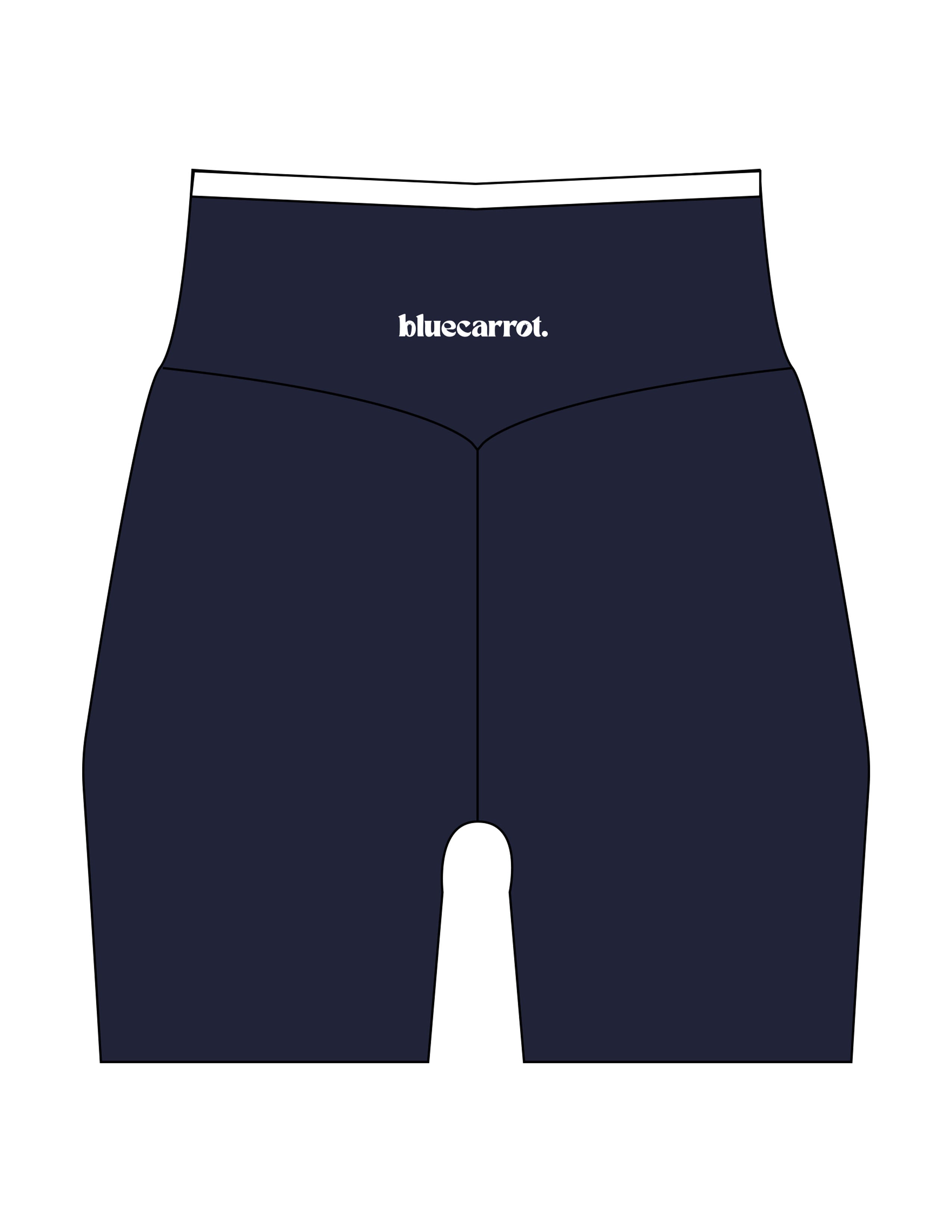 The Piped Crossover Short - Navy - BlueCarrot - Center Back - Printed - White