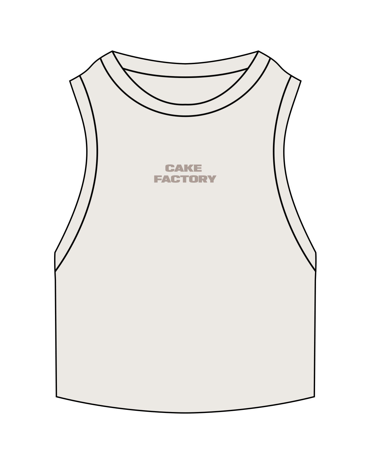 The Ribbed Crop Tank - Bone - Center Chest Stacked - Embroidered - Tone on Tone