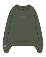 The Mens Crewneck - Cypress - Spa Kingston - Center Chest & Right Wrist - Printed - White