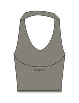 The Halter Tank - Brown - Movement Pilates Buffalo - Center Back - Printed - Black