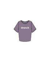 The Crop Tee - Mauve - Drench - Center Chest & Neckline - Printed - White