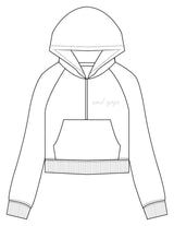 The Half Zip Hoodie - White - SOUL YOGA - Left Chest - EMB - Light Grey