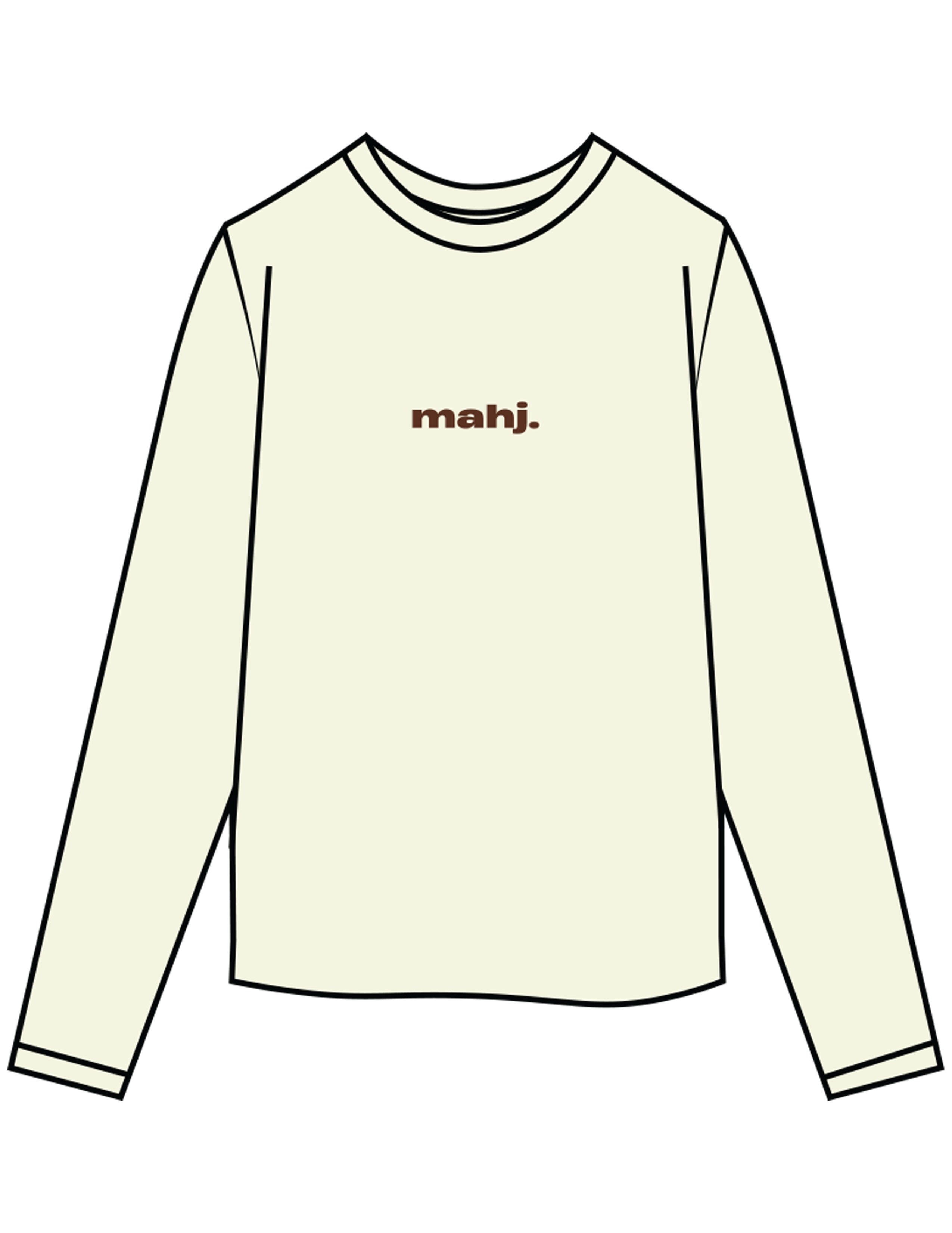 The Womens Oversized Long Sleeve - Butter - Barnes. The Label - Center Chest & Back Flower - Printed - Full Color