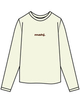 The Womens Oversized Long Sleeve - Butter - Barnes. The Label - Center Chest & Back Flower - Printed - Full Color