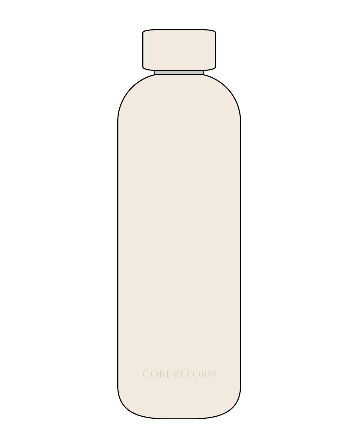 The Water Bottle - Off White - CORE REFORM - Bottom Center - Tone on Tone