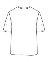 The Womens Oversized Tee - White - New Mom School - Center Chest Stacked - Printed - Black