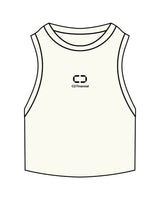 The Ribbed Crop Tank - Off White - C2 Financial - Center Chest Stacked - Embroidered - Black