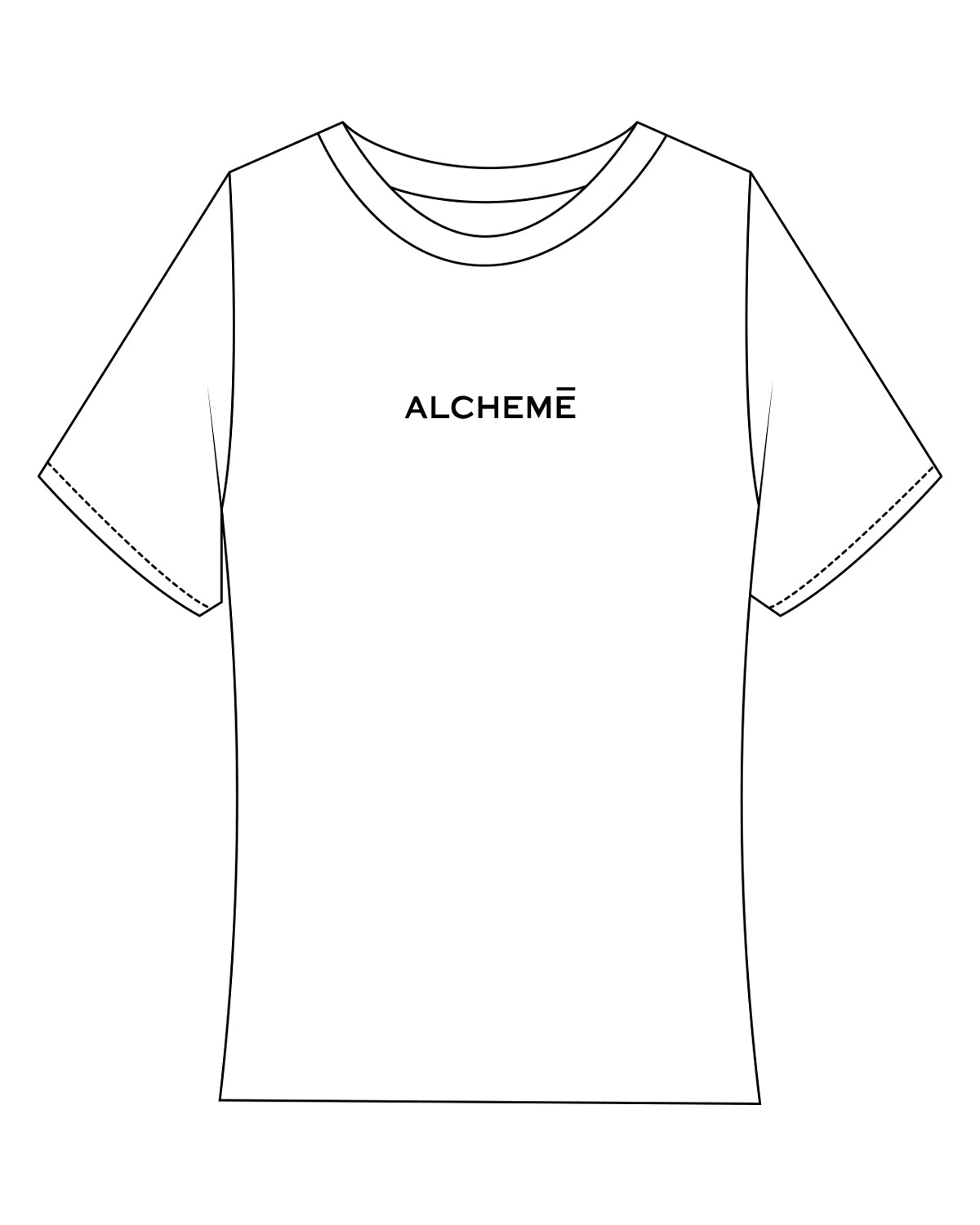 The Ribbed Baby Tee - White - ALCHEME - Center Chest - Embroidered Black