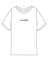 The Ribbed Baby Tee - White - ALCHEME - Center Chest - Embroidered Black