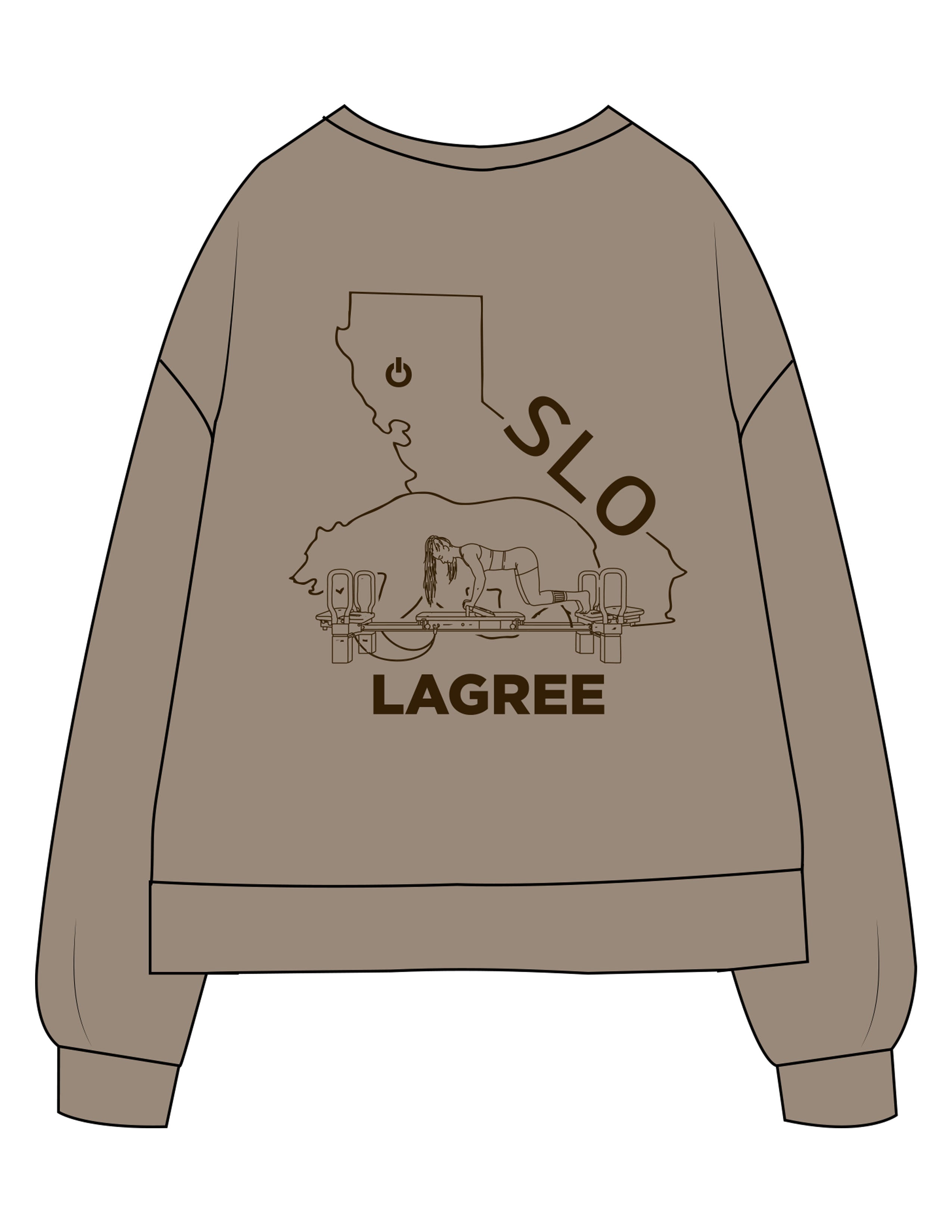 The Recycled Unisex Crewneck - Brown - Powerhouse Fitness - Full Back - Printed - Dark Brown