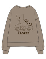 The Recycled Unisex Crewneck - Brown - Powerhouse Fitness - Full Back - Printed - Dark Brown