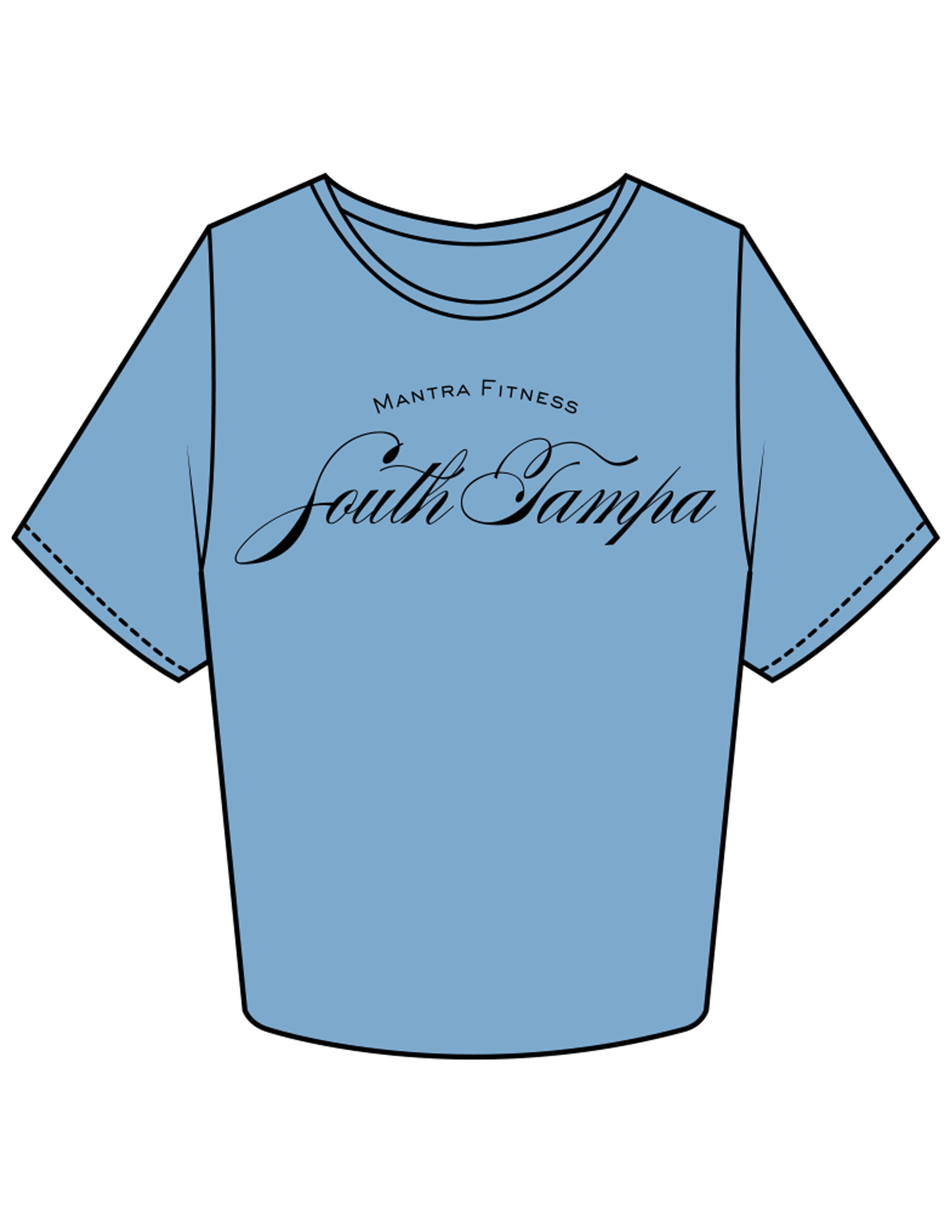 The Crop Tee - Carolina - Mantra - Chest Stacked "SOUTH TAMPA" - Printed - Black