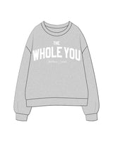 The Womens Crewneck - Heather - The Whole You Wellness - Center Chest Stacked - Printed - Full Color