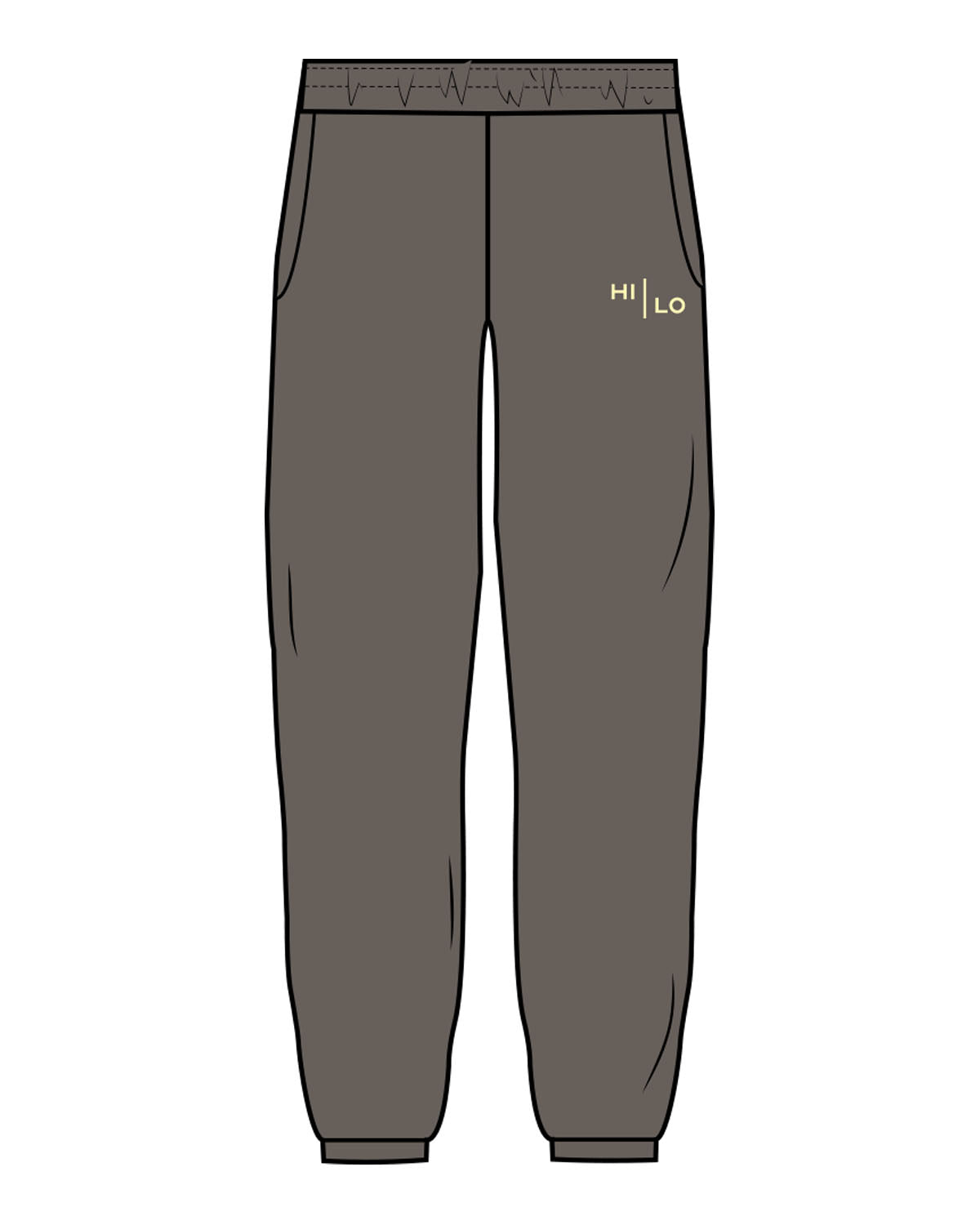 The Mens Sweatpants - Washed Gray - HiLo - Left Pocket - Printed - Butter