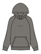 The Womens Hoodie - Washed Gray - The Stu - Center Chest - Printed - Tone on Tone