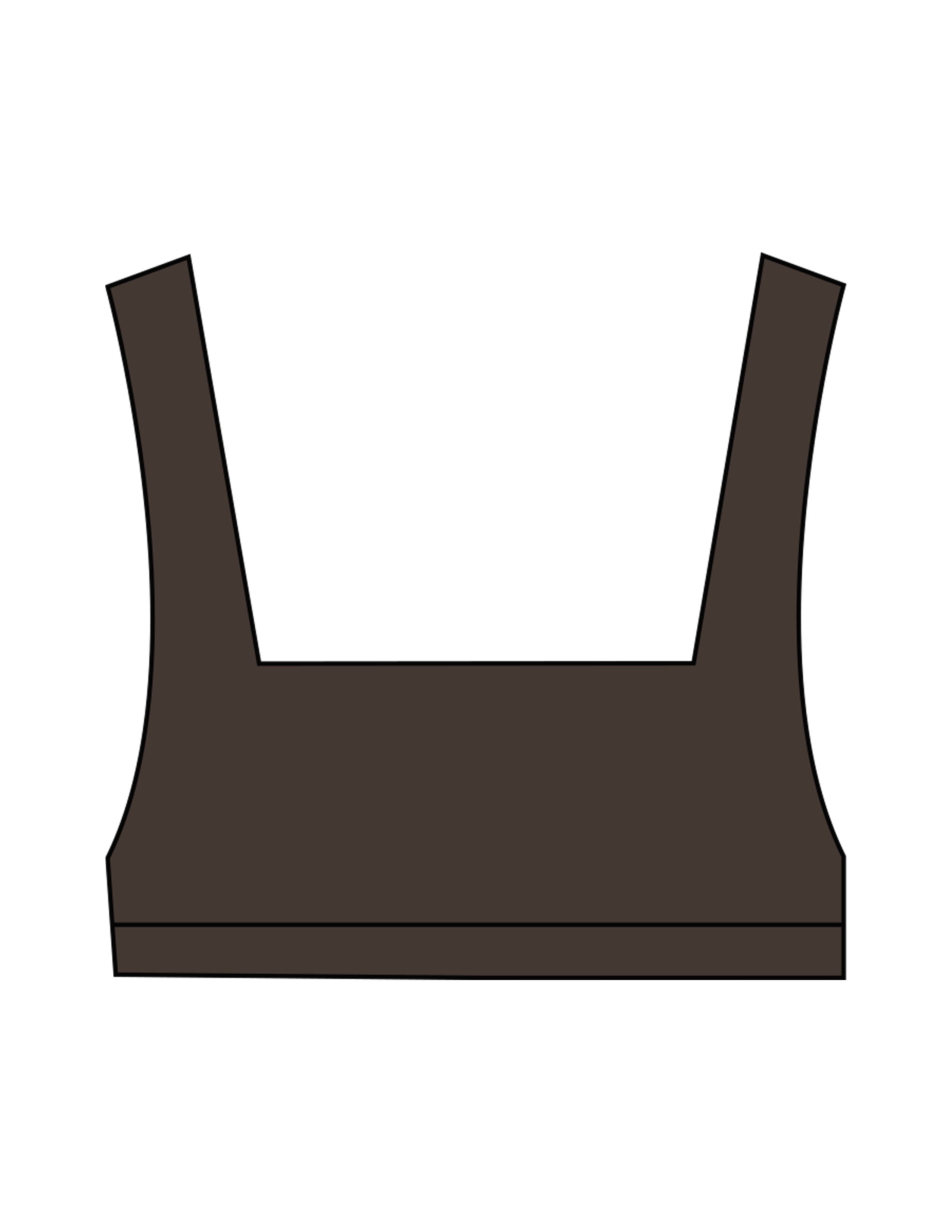 The Box Cut Bra - Cafe - Sultivate - Center Back - Printed - White