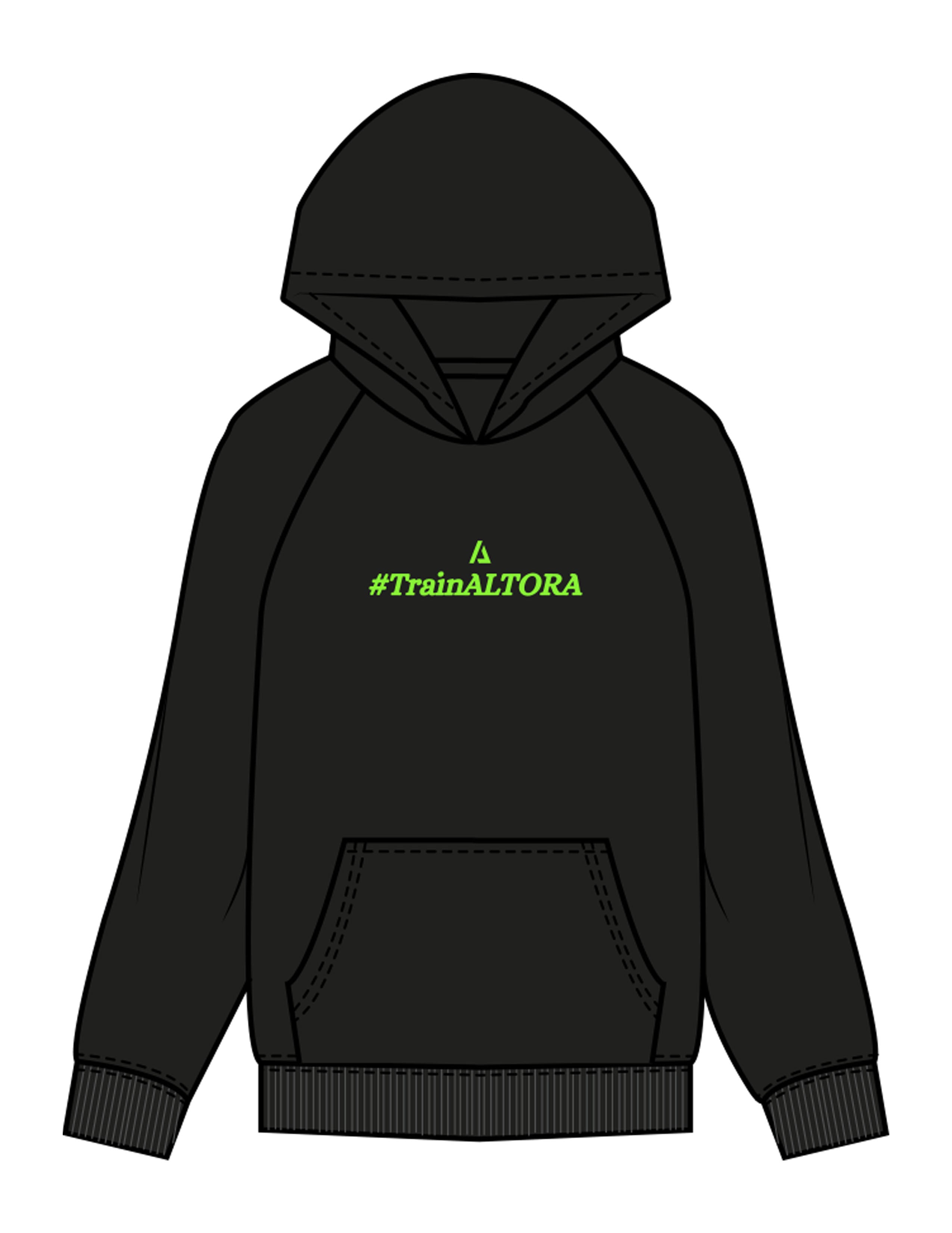 The Womens Hoodie - Black - ALTORA - Center Chest & Center Back - Printed - Full Color