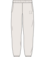 The Womens Sweatpants - Bone - Slo x Form - Left Leg Squared - Printed - Charcoal Gray