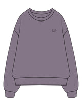 The Midweight Unisex Crewneck - Washed Plum - Neighborhood Barre - Left Chest "NB" - Embroidered - Tone on Tone