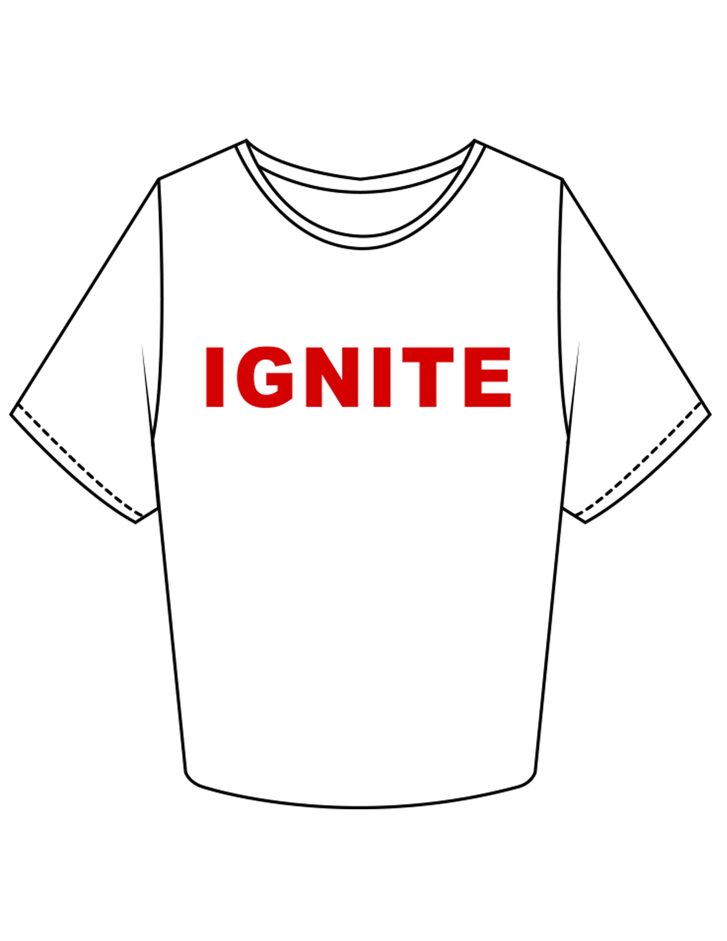 The Crop Tee - White - Ignite Barre & Fitness - Center Chest - Printed - Red