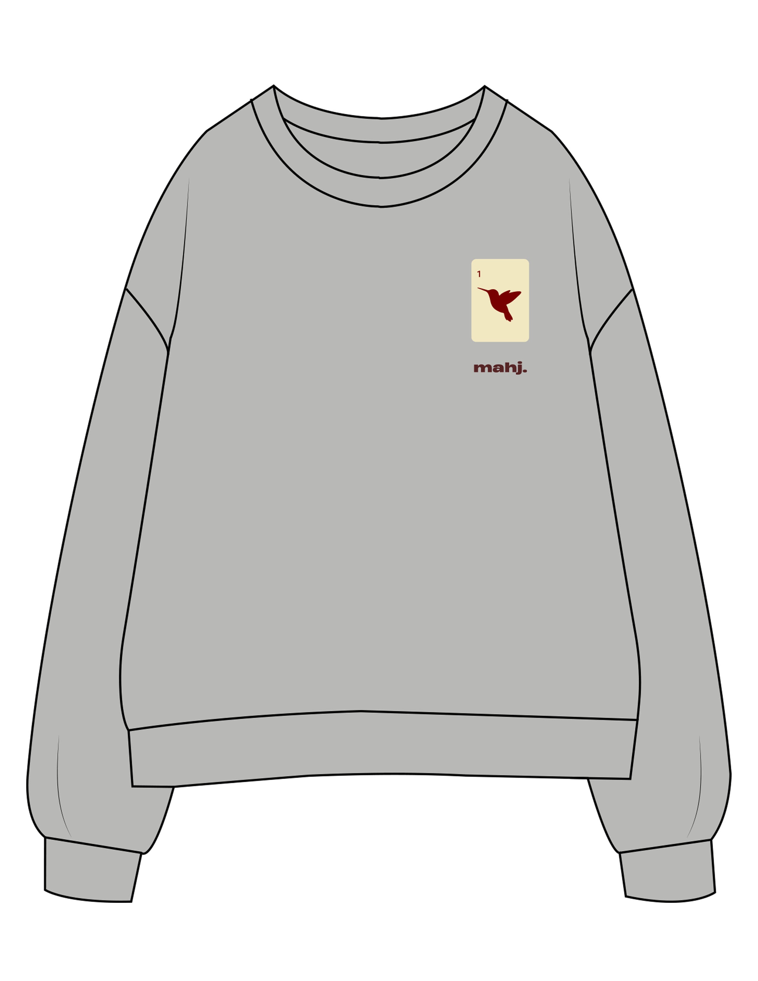 The Womens Crewneck - Heather - Barnes. The Label - Left Chest - Printed - Full Color