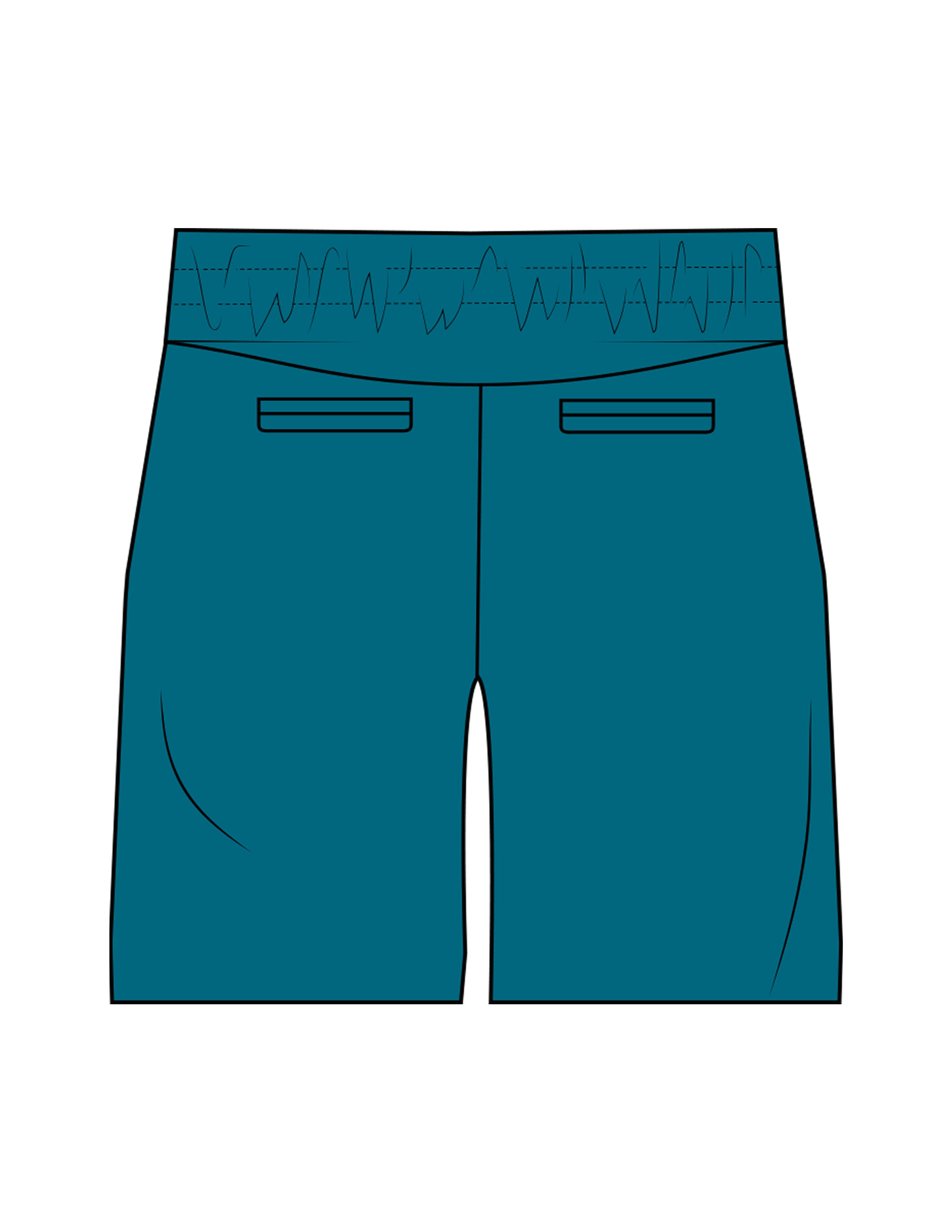 The Mens Beach Short - Atlantic - Rush Cycle Studio - Left Leg Stacked - Printed - Full Color