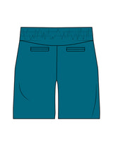 The Mens Beach Short - Atlantic - Rush Cycle Studio - Left Leg Stacked - Printed - Full Color