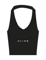The Halter Tank - Black - LVL - Left Chest & Center Back - Printed - White