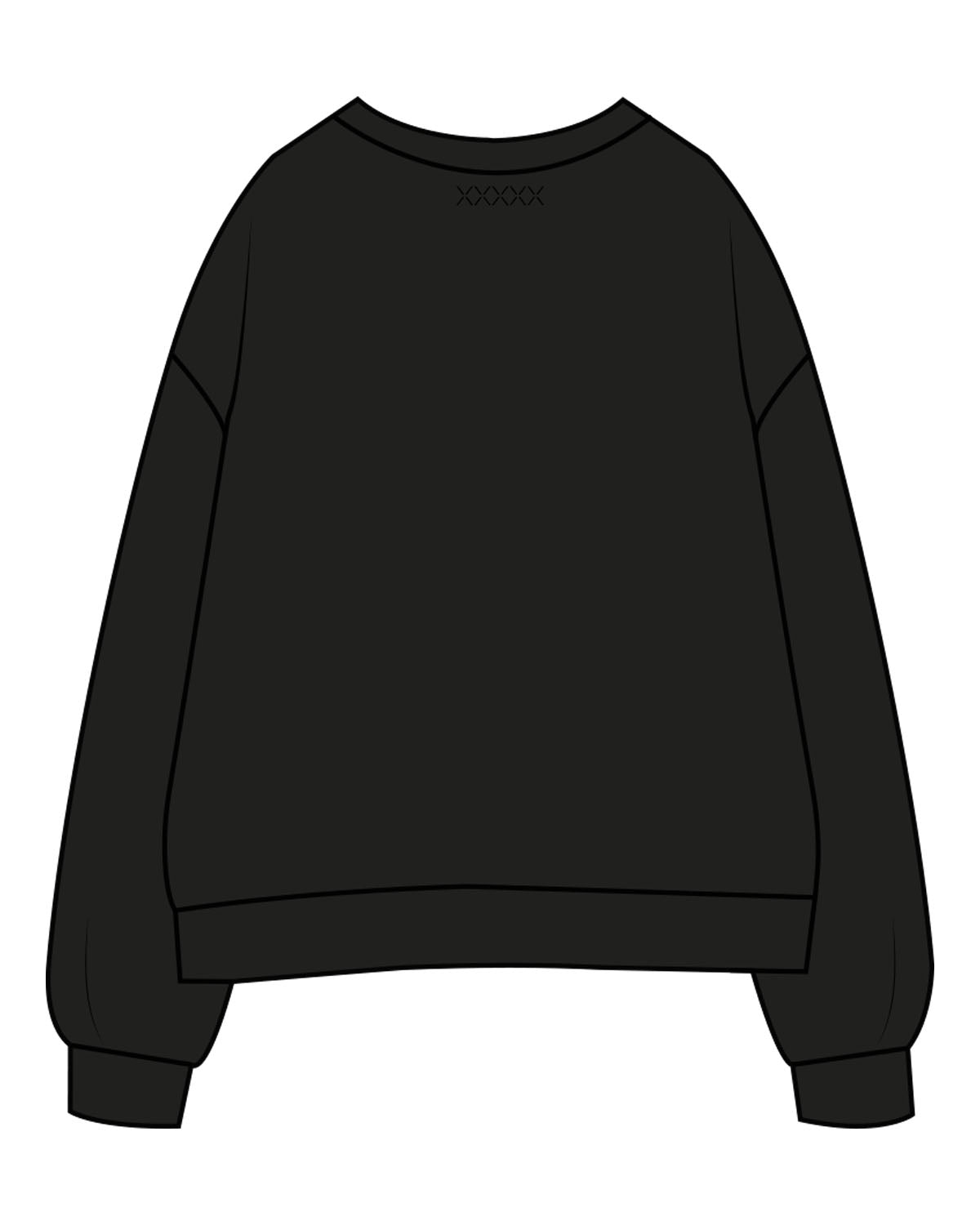 The Womens Crewneck - Black - Lagree Luxe - Center Chest & Back Neckline - Printed - Tone on Tone