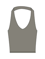 The Halter Tank - Brown - Movement Pilates Buffalo - Center Back - Printed - Black