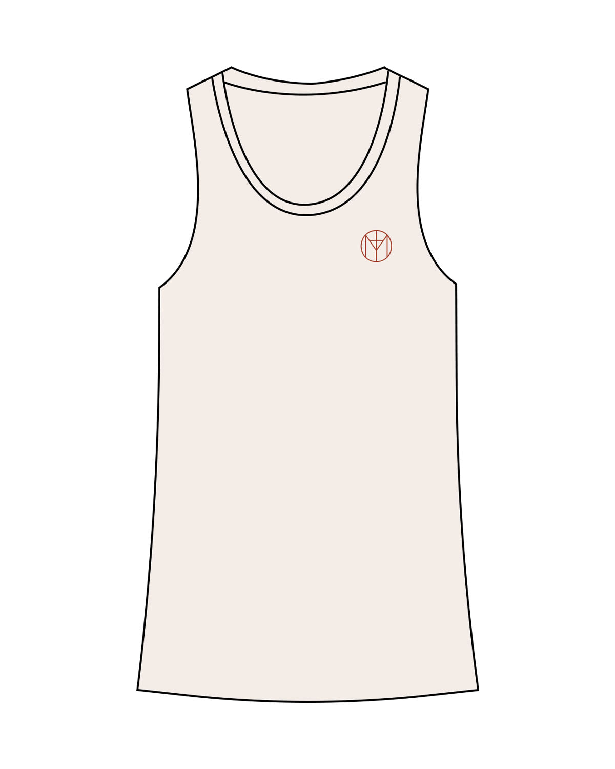 The Recycled Womens Tank - Polar Heather - Motivate Movement - Left Chest & Back Spine - Printed - Red