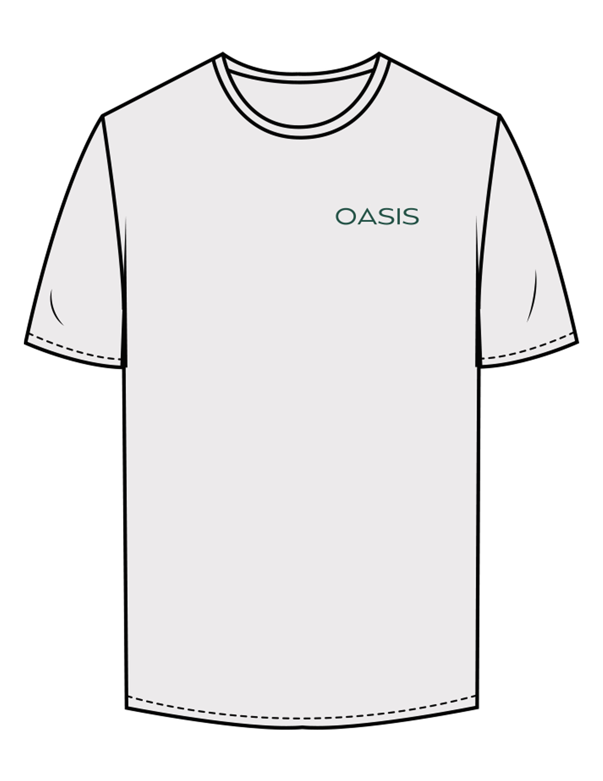 The Mens Tee - Bone - OCWC - Left Chest "OASIS" - Printed - Green