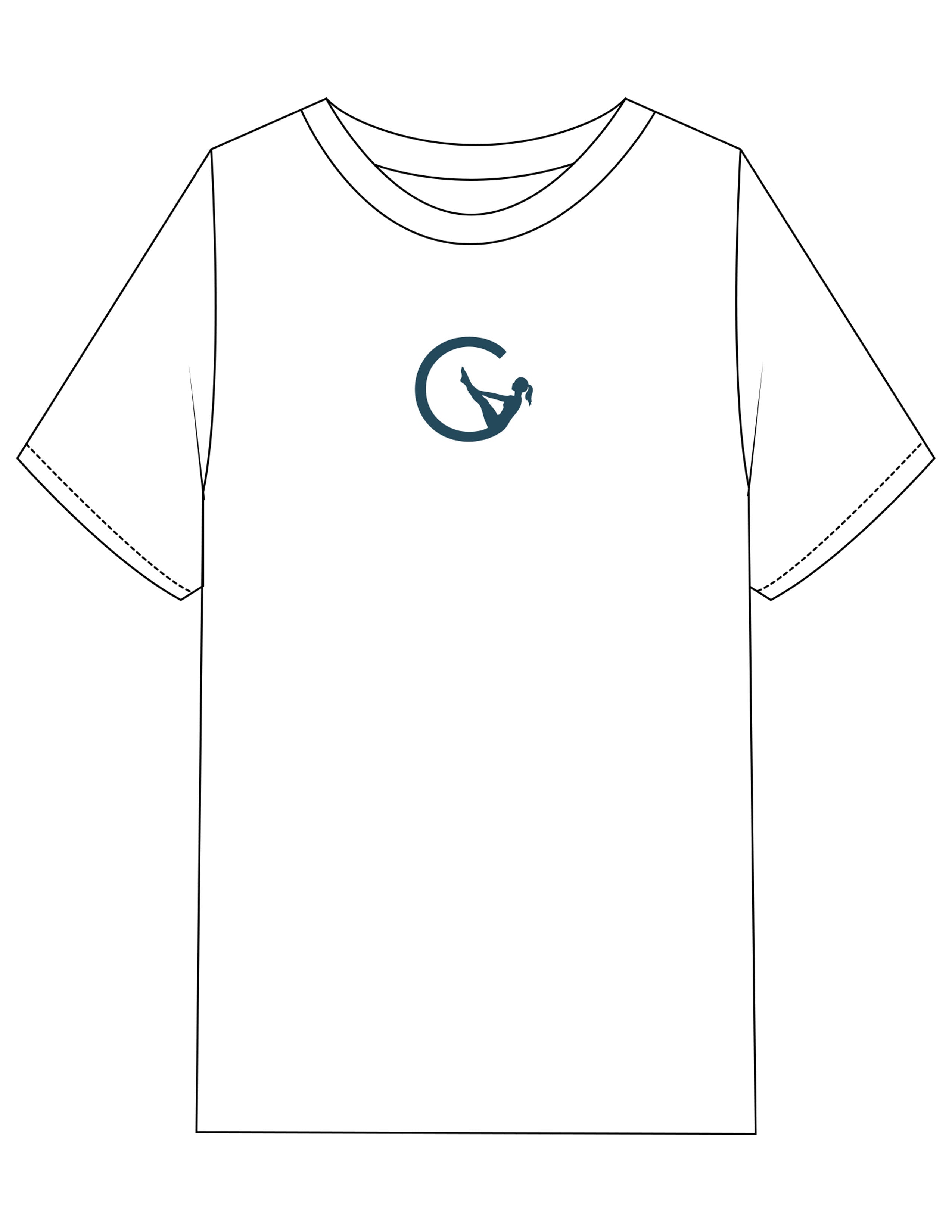 The Womens Heavyweight Tee - White - Movement With Chels - Center Chest & Back Stacked - Printed - Dark Blue