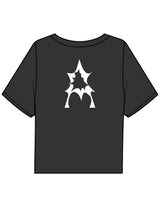 The Boxy Crop Tee - Black - Activate House - Center Chest & Center Back - Printed - White