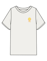 The Mens Heavyweight Tee - Washed Off White - Try Smile Collective - Left Chest & Back Smiley - Printed - Full Color