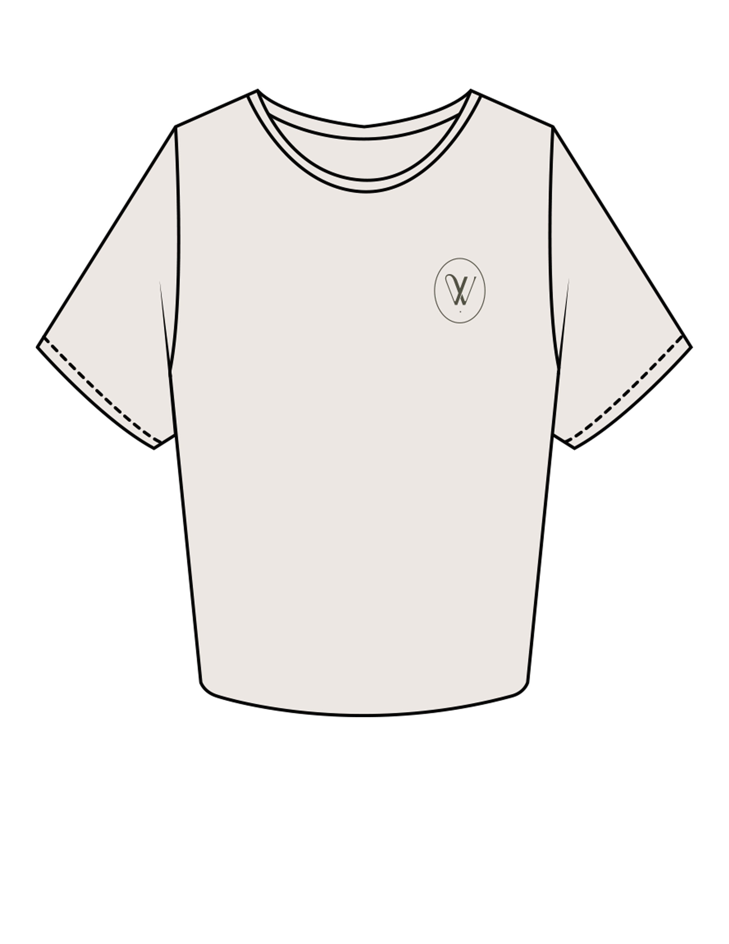 The Crop Tee - Bone - Velvaere -  Left Chest & Back Stacked "SADDLE UP" - Printed - Full Color