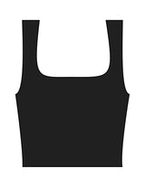 The Square Neck Tank - Black - Higher Ground - Upper Back Pyramid Icon - Printed - White