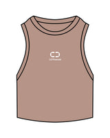 The Ribbed Crop Tank - Clay - C2 Financial - Center Chest Stacked - Embroidered - White
