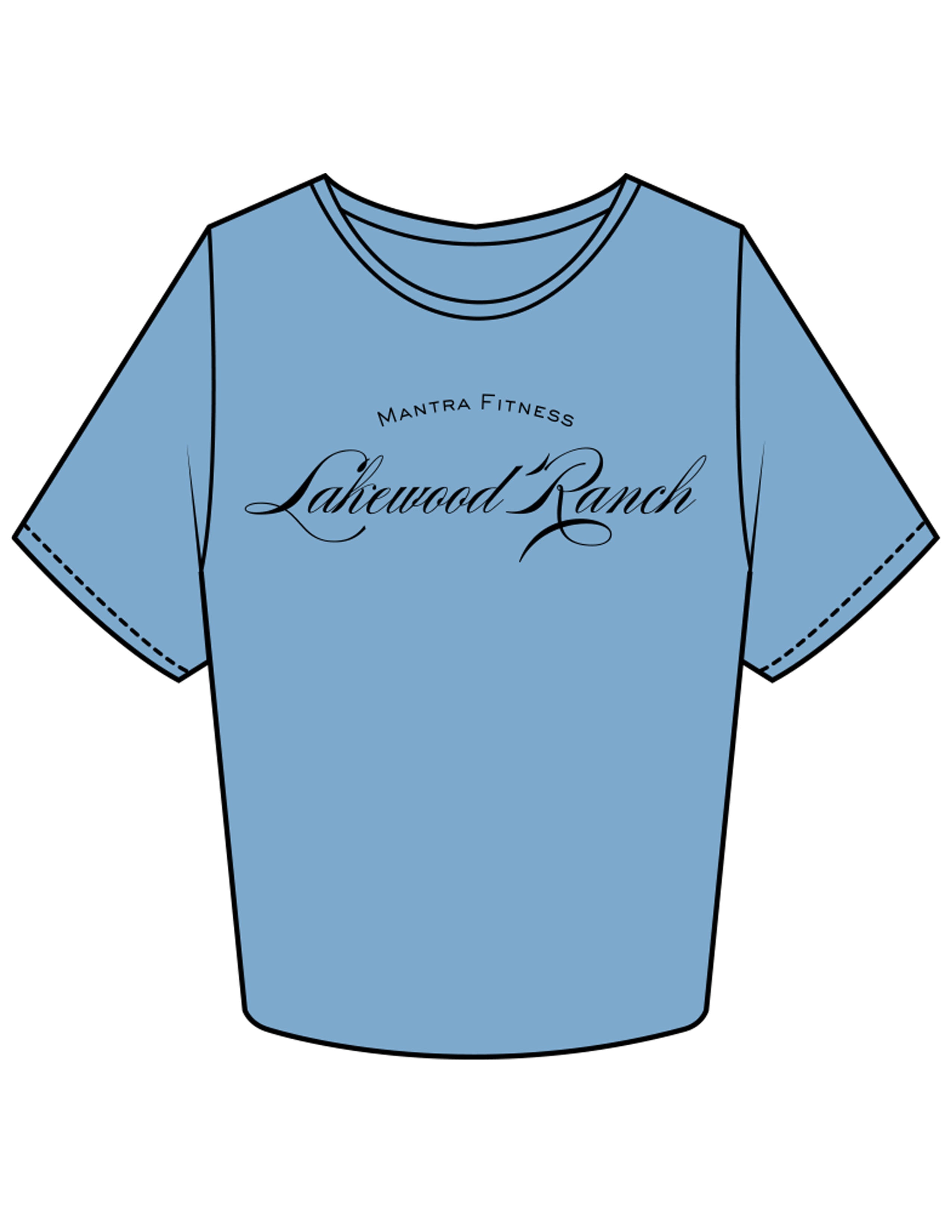 The Crop Tee - Carolina - Mantra - Chest Stacked "LAKEWOOD RANCH" - Printed - Black