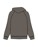 The Mens Hoodie - Washed Gray - HiLo - Center Chest Stacked - Printed - Butter