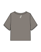 The Heavyweight Crop Tee - Washed Gray - Lagreemixx Retail - Chest Arc Stacked - Back Neckline - Printed - White