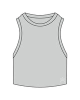 The Ribbed Crop Tank - Storm - enCore Pilates - Lower Left - Embroidered - Light Gray